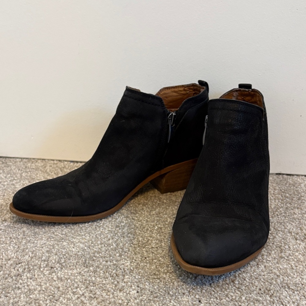 Franco Sarto Black Leather Ankle Boots